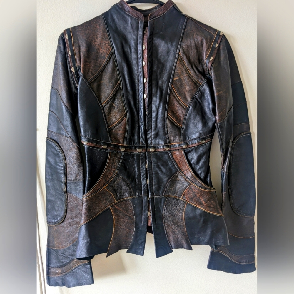 RARE: 2 piece Victorian Leather Jacket by Shawna Hofmann